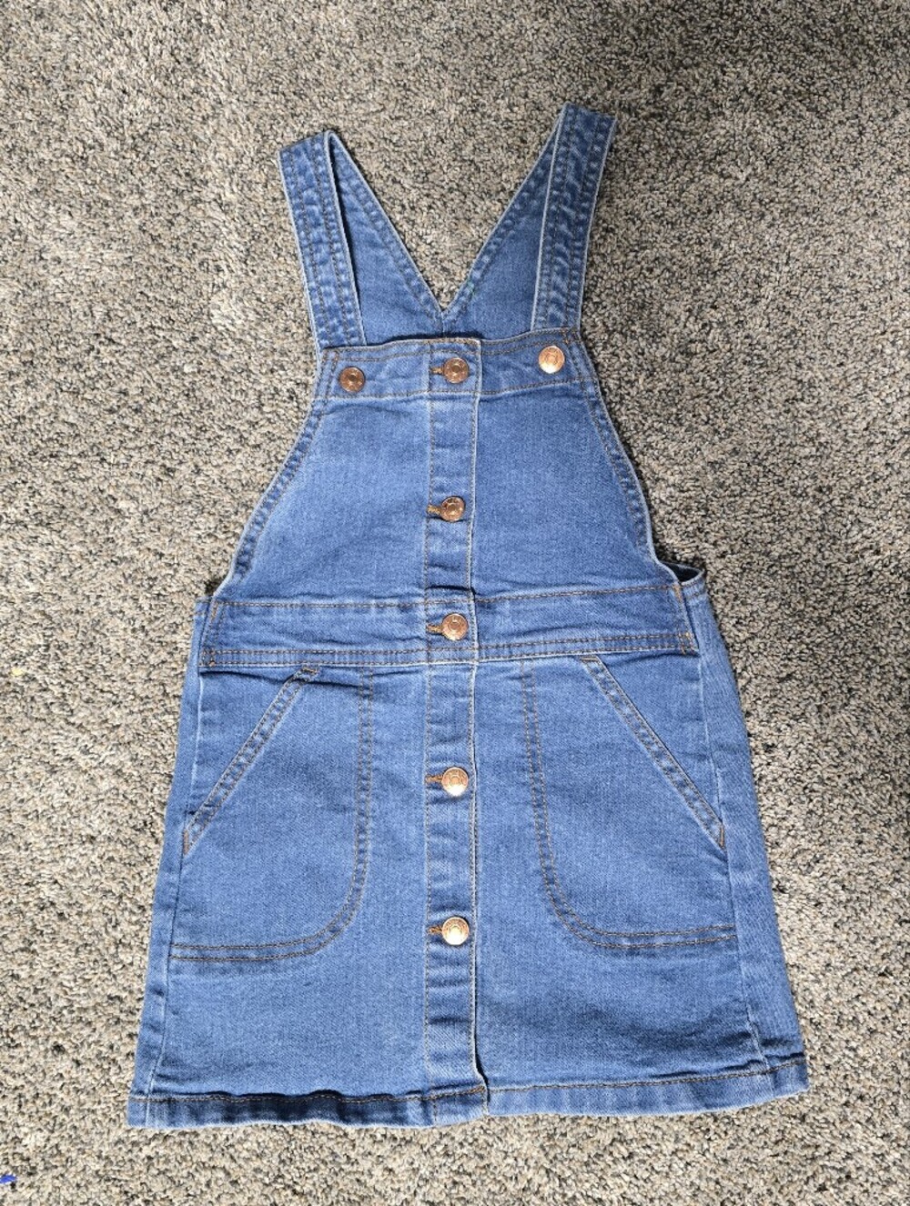 BCBGirls Blue Denim Pinafore Dress with Front Buttons